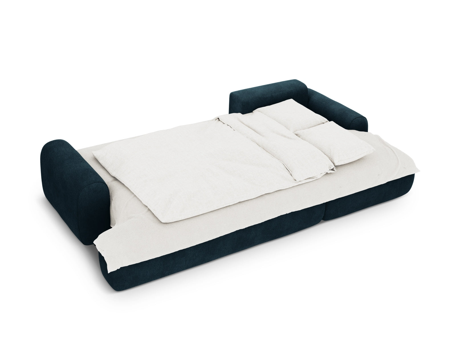 Elegantes 3-Sitzer Ecksofa Calma in Deep Petrol-Vogue, ideal für Entspannung, mit Schlaffunktion und praktischem Stauraum.
