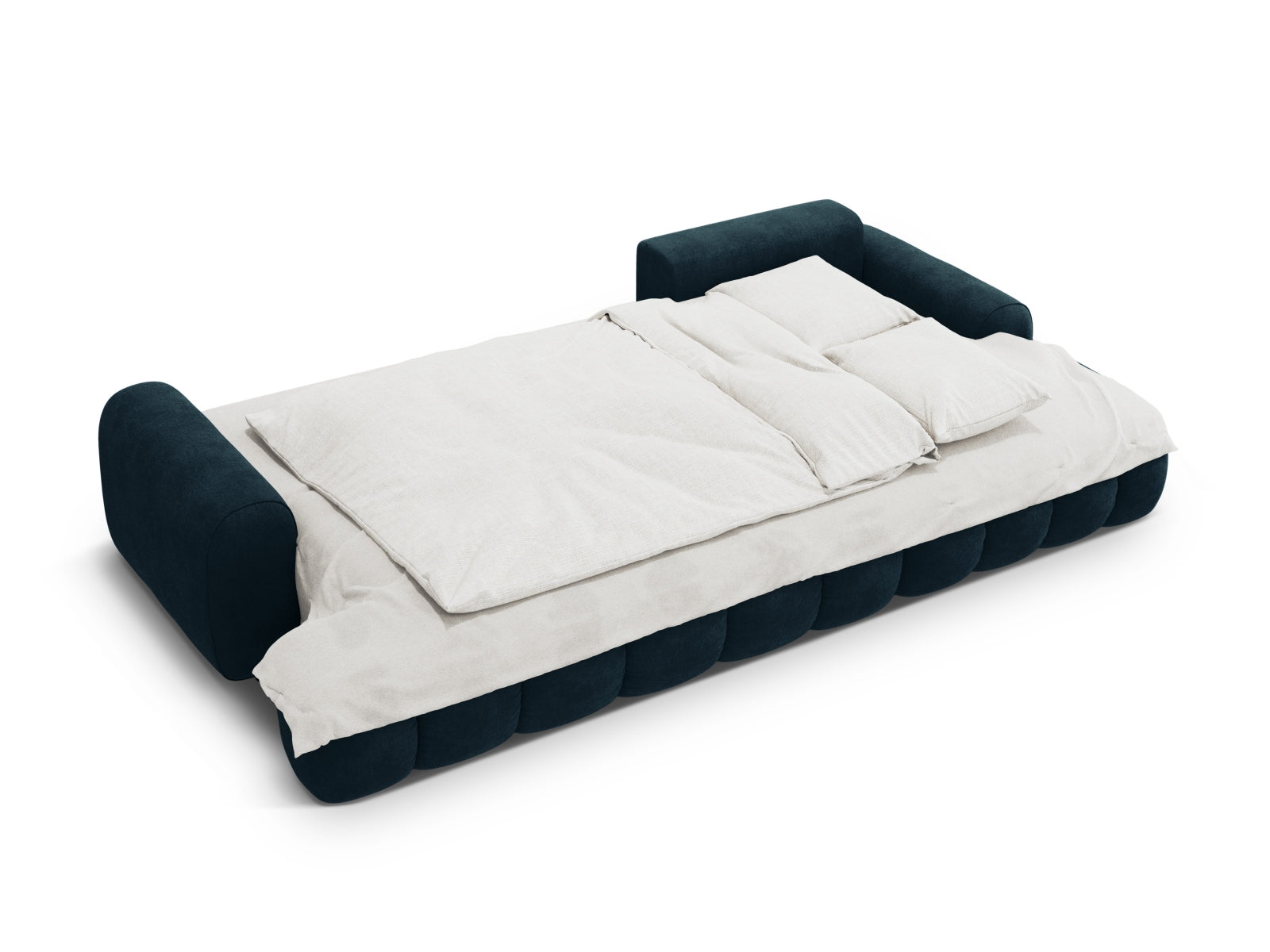 Erleben Sie das Linz Velour Ecksofa rechts – ein stilvolles 3-Sitzer Sofa mit praktischer Schlaffunktion und Stauraum für Ihr Zuhause.