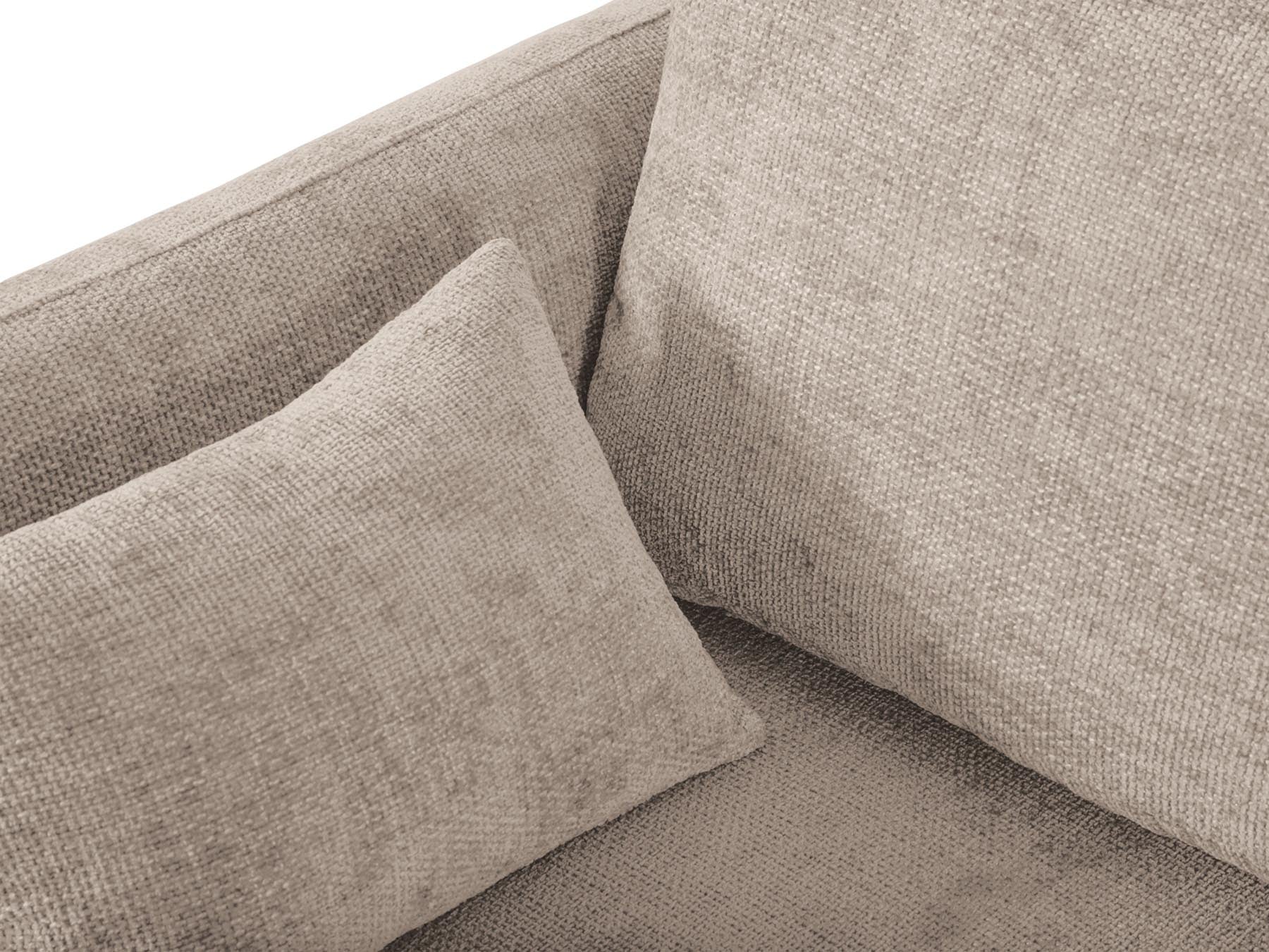 Beige 4-Sitzer Ecksofa Matera mit praktischer Schlaffunktion und Stauraum, perfekt für stilvolle und funktionale Wohnräume.