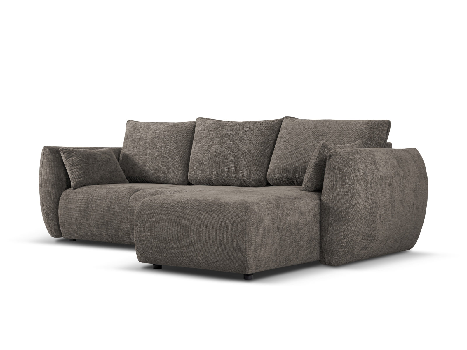 Elegantes 4-Sitzer Ecksofa Matera in modernem Grau, ideal für entspannte Abende und mit praktischem Stauraum für zusätzlichen Komfort.