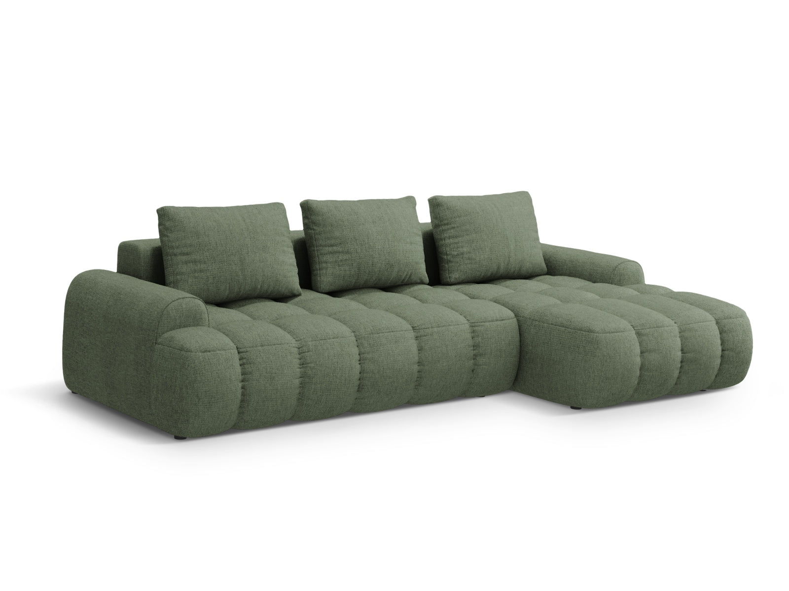 Erleben Sie das Linz Ecksofa rechts von Cosmopolitan Design – ein elegantes 3-Sitzer Sofa mit praktischer Schlaffunktion und Stauraum für Ihr Zuhause.