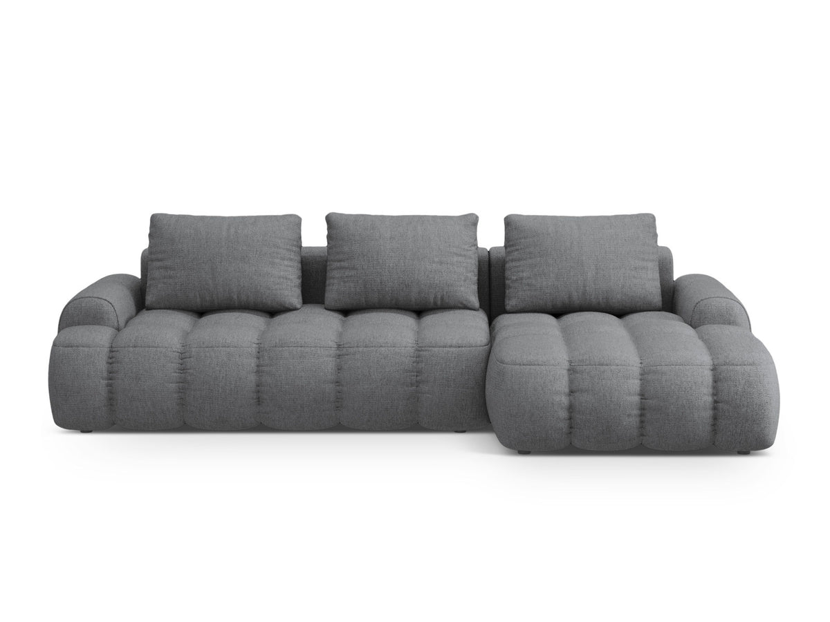 Linz Ecksofa rechts mit Schlaffunktion und Stauraumbox 3 Sitzer 142cm in Grey-Sorella präsentiert im Onlineshop von KAQTU Design AG. Bettsofa rechts ist von Cosmopolitan Design