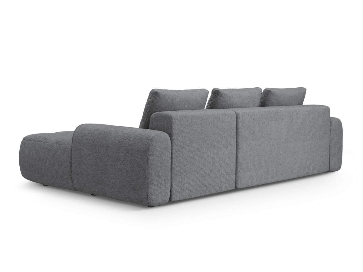 Linz Ecksofa rechts mit Schlaffunktion und Stauraumbox 3 Sitzer 142cm in Grey-Sorella präsentiert im Onlineshop von KAQTU Design AG. Bettsofa rechts ist von Cosmopolitan Design