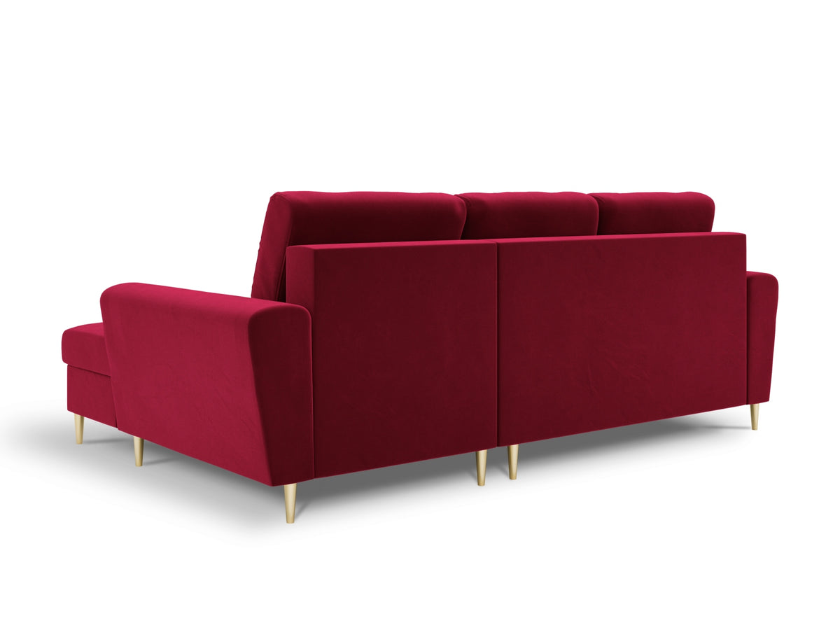 Kyoto Ecksofa rechts mit Schlaffunktion und Stauraumbox 4 Sitzer 145cm in Red-Riviera präsentiert im Onlineshop von KAQTU Design AG. Bettsofa rechts ist von Cosmopolitan Design