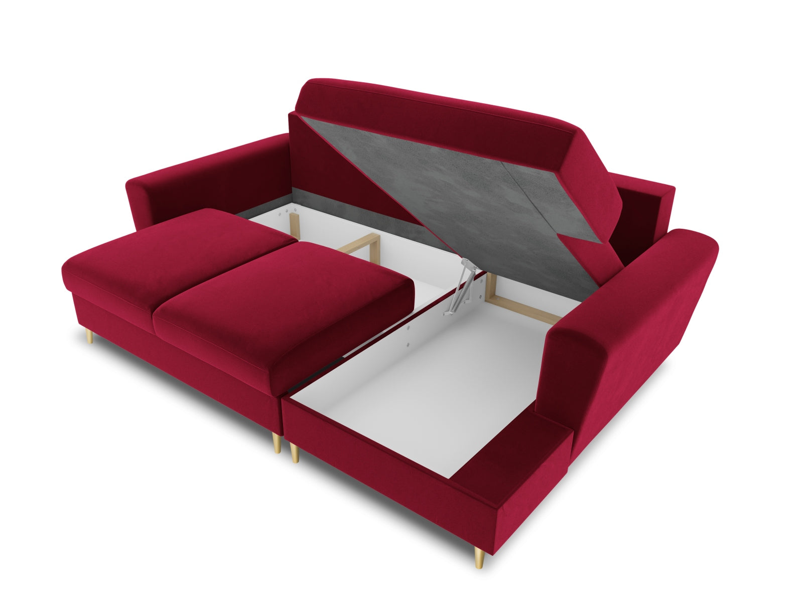 Stylisches Kyoto Ecksofa rechts, 4-Sitzer mit praktischer Schlaffunktion und Stauraum, perfekt für kleine Räume und entspannte Stunden.