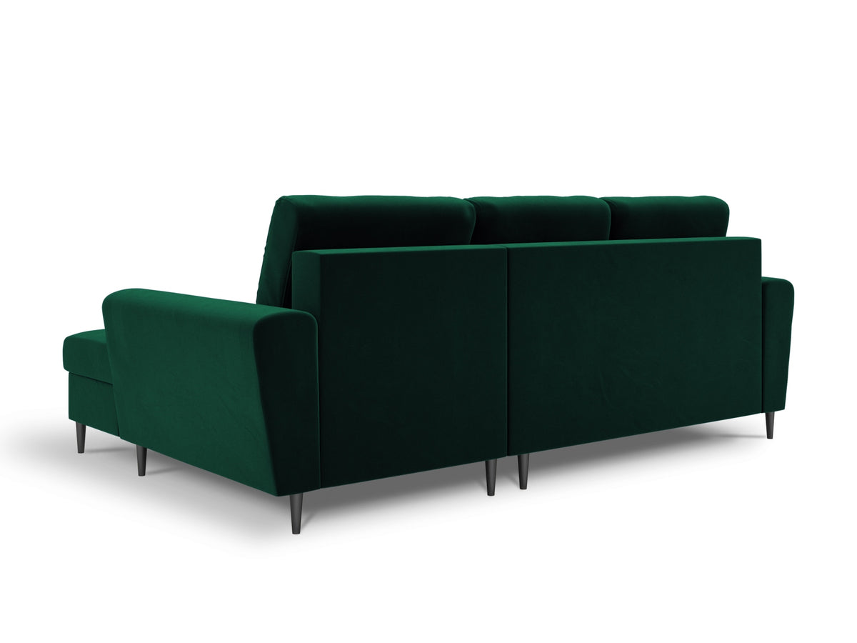Kyoto Ecksofa rechts mit Schlaffunktion und Stauraumbox 4 Sitzer 145cm in Bottle Green-Riviera präsentiert im Onlineshop von KAQTU Design AG. Bettsofa rechts ist von Cosmopolitan Design