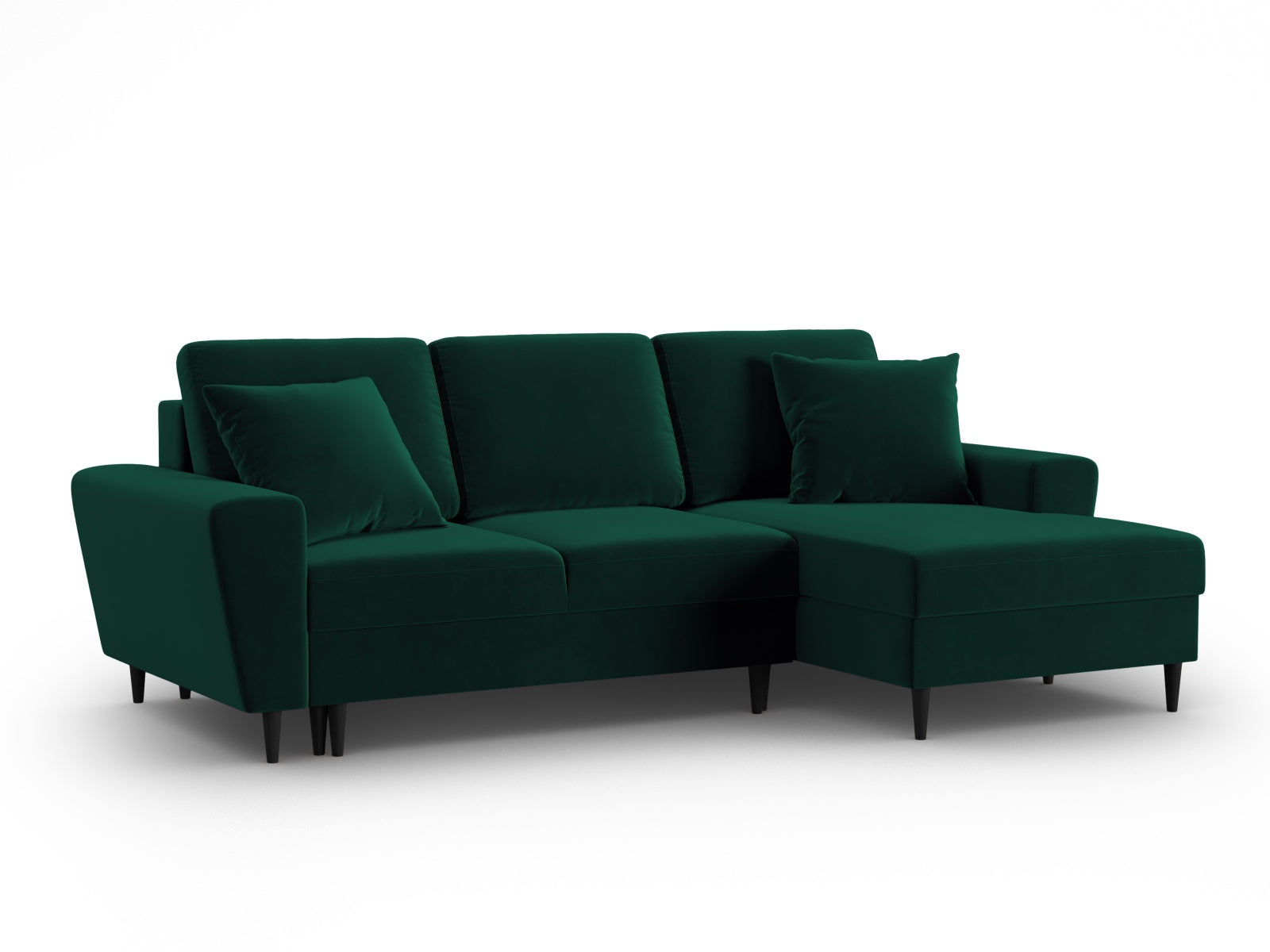 Stylisches Kyoto Ecksofa rechts in elegantem Grün, 4-Sitzer mit praktischer Schlaffunktion und Stauraum für zusätzlichen Komfort.