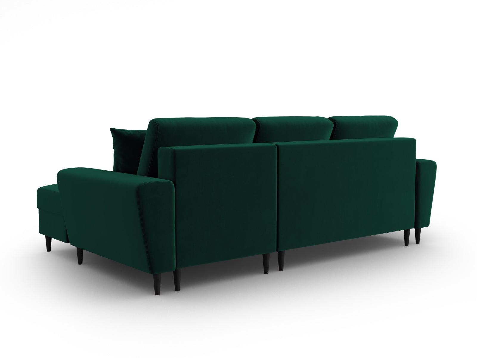 Modernes Kyoto Ecksofa rechts in ansprechendem Grün, 4-Sitzer mit cleverer Schlaffunktion und integriertem Stauraum für optimale Raumnutzung.
