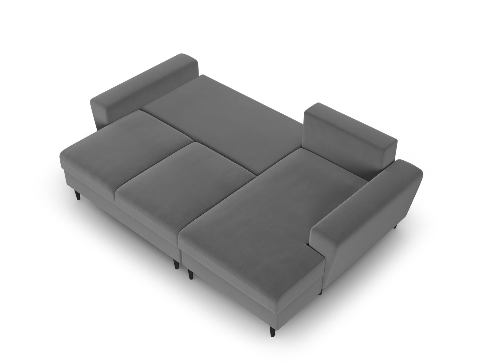 Modernes Kyoto Ecksofa rechts mit Schlafoption und Stauraum, 4-Sitzer in elegantem Grau, perfekt für entspannte Abende und Gästeübernachtungen.