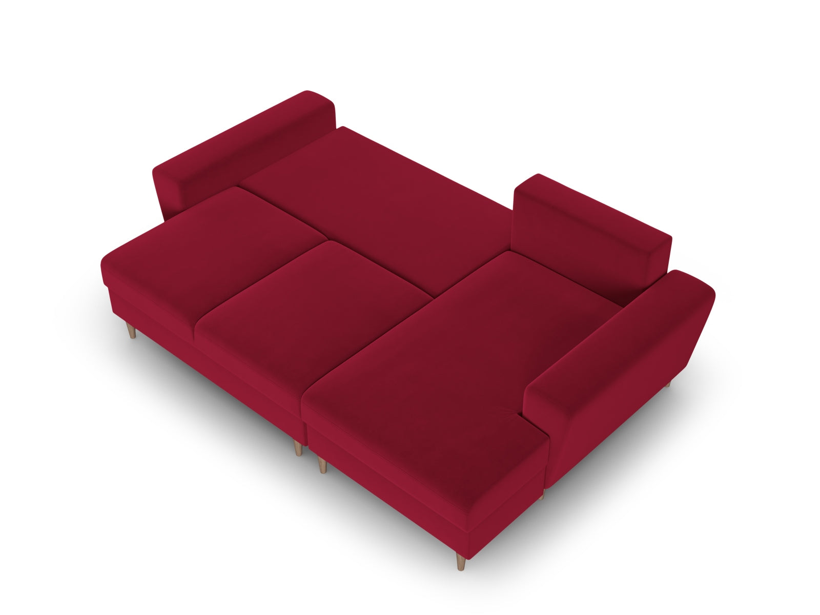 Entdecken Sie das Kyoto Velour Ecksofa rechts – ein elegantes 4-Sitzer Sofa mit Schlaffunktion und Stauraum, ideal für Ihr modernes Wohnzimmer.