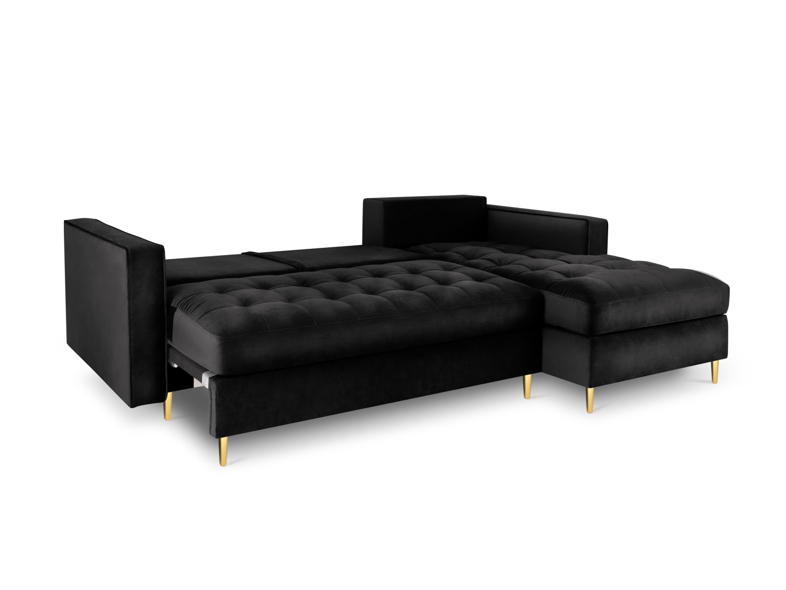 Elegantes Ecksofa Aspen für 5 Personen, rechtsseitig, mit praktischer Schlaffunktion und cleverem Stauraum für mehr Ordnung.