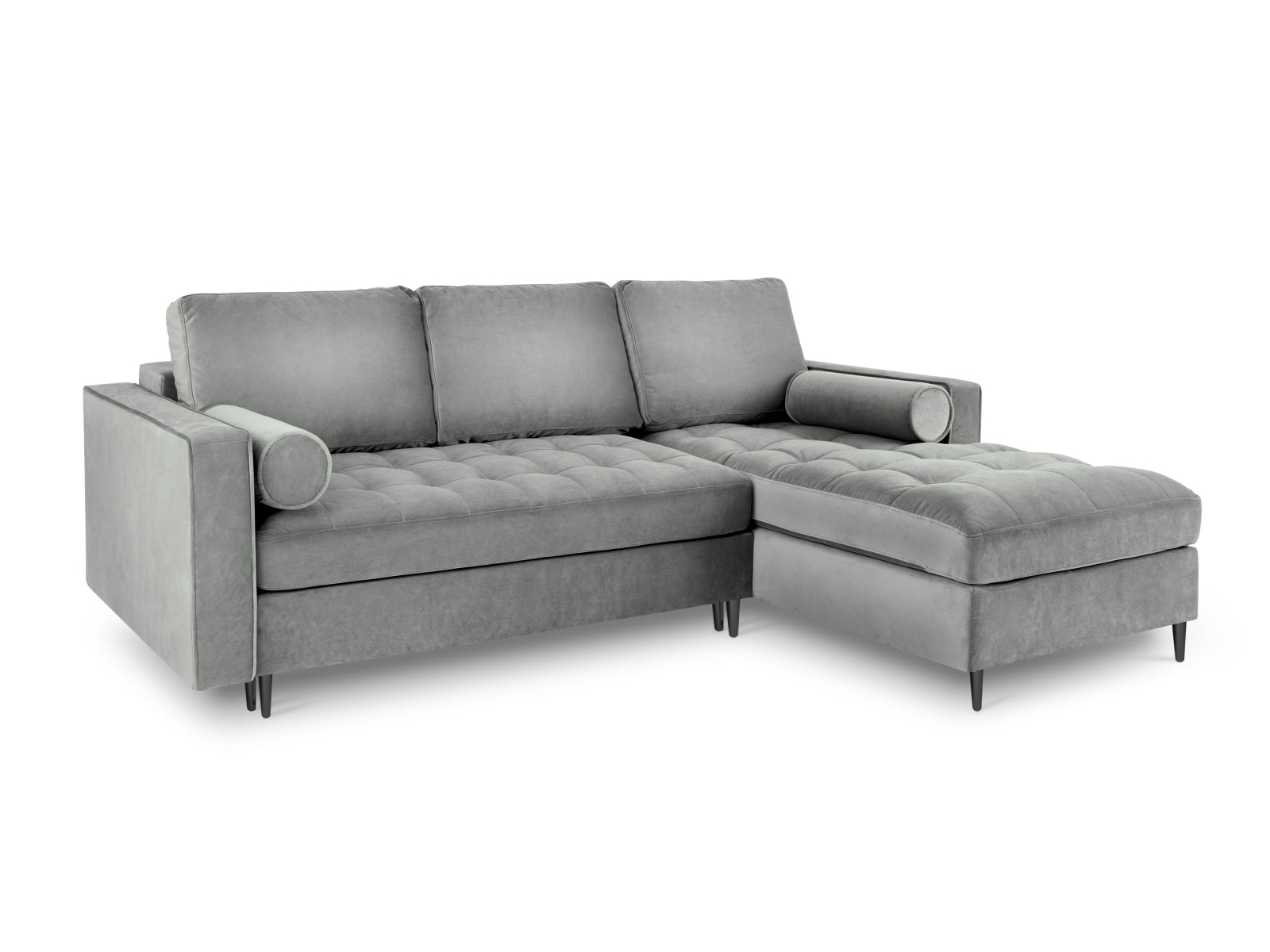 5-Sitzer Ecksofa rechts mit Schlaffunktion und Stauraum Aspen in Grey-Salvador präsentiert im Onlineshop von KAQTU Design AG. Bettsofa rechts ist von Cosmopolitan Design
