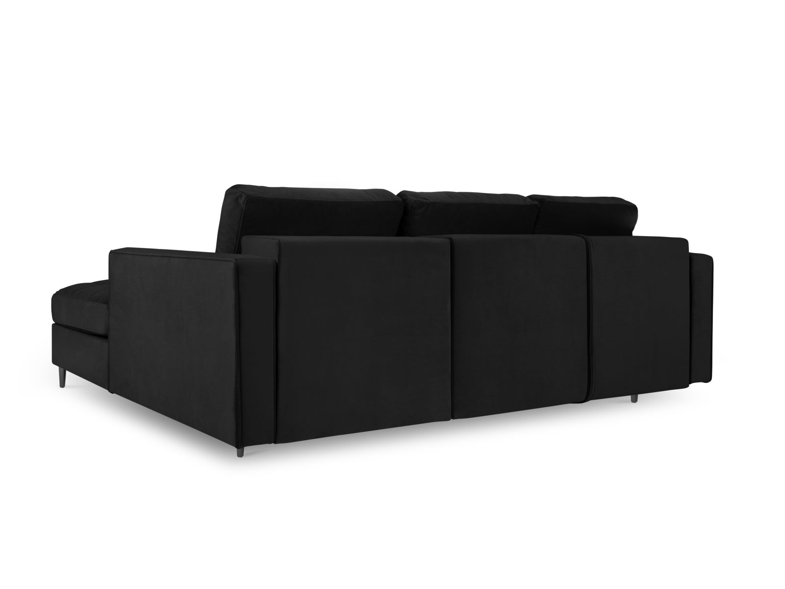 Modernes 5-Sitzer Ecksofa in Rechtsausführung, ideal für Gästeübernachtungen und mit cleverem Stauraum für Kissen und Decken.