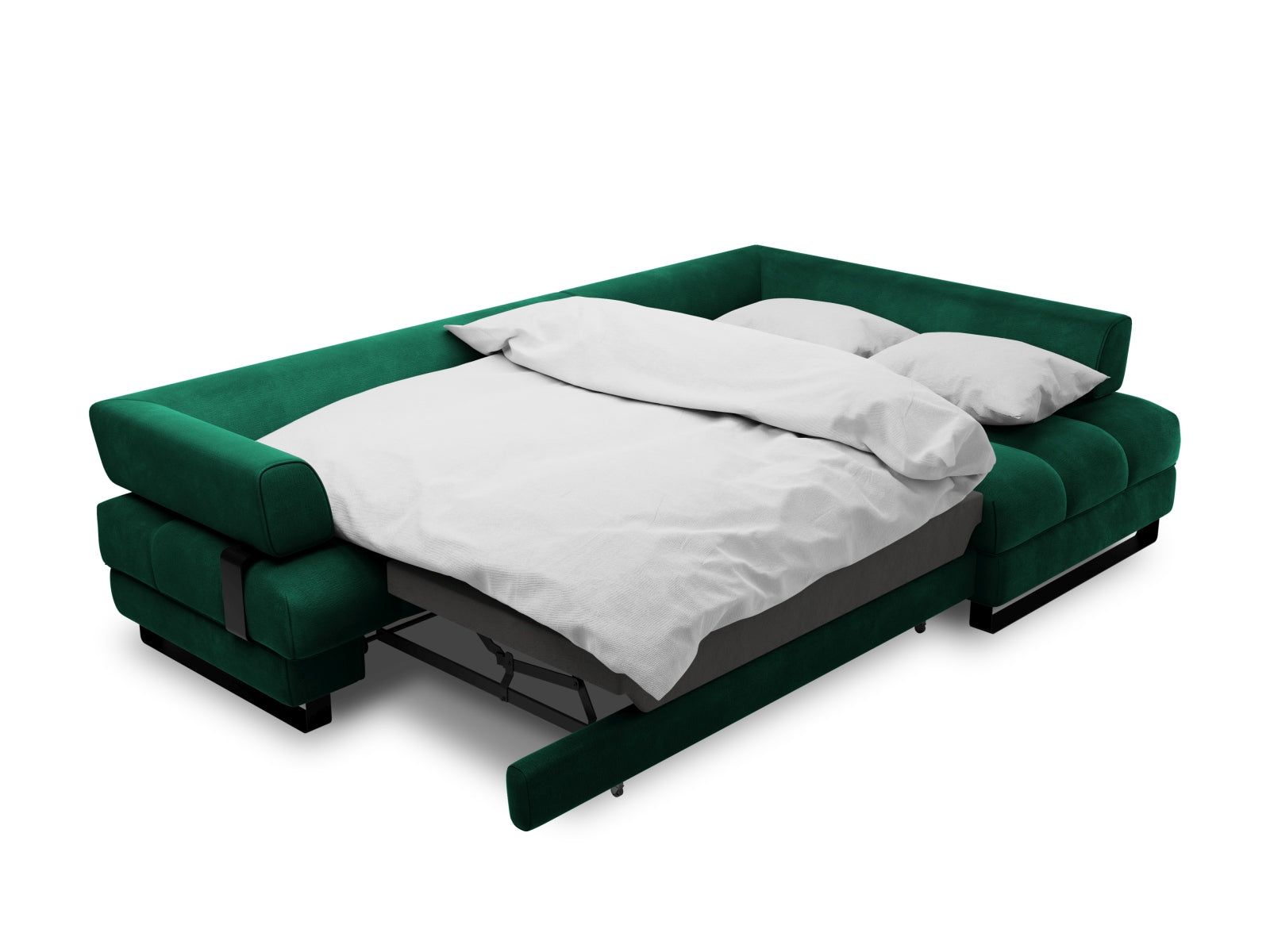 Entdecken Sie das Clinton Velour Ecksofa von Cosmopolitan Design: elegantes 5-Sitzer Sofa mit praktischer Schlaffunktion und grosszügigem Stauraum für Ihr Zuhause!