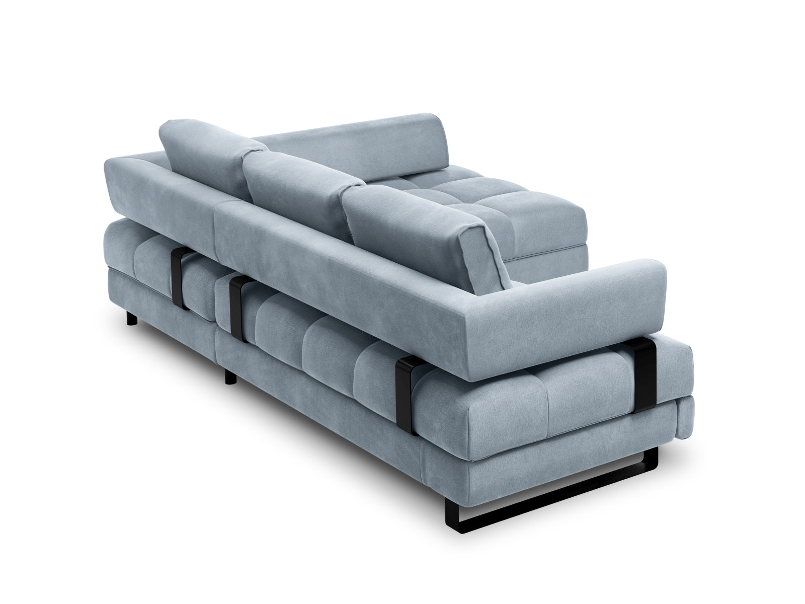 Entdecken Sie das Clinton Velour Ecksofa von Cosmopolitan Design: elegantes 5-Sitzer Sofa mit praktischer Schlaffunktion und grosszügigem Stauraum für Ihr Zuhause!