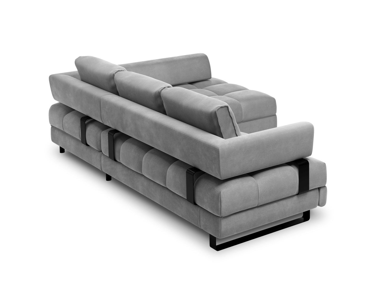 Entdecken Sie das Clinton Velour Ecksofa von Cosmopolitan Design: elegantes 5-Sitzer Sofa mit praktischer Schlaffunktion und grosszügigem Stauraum für Ihr Zuhause!