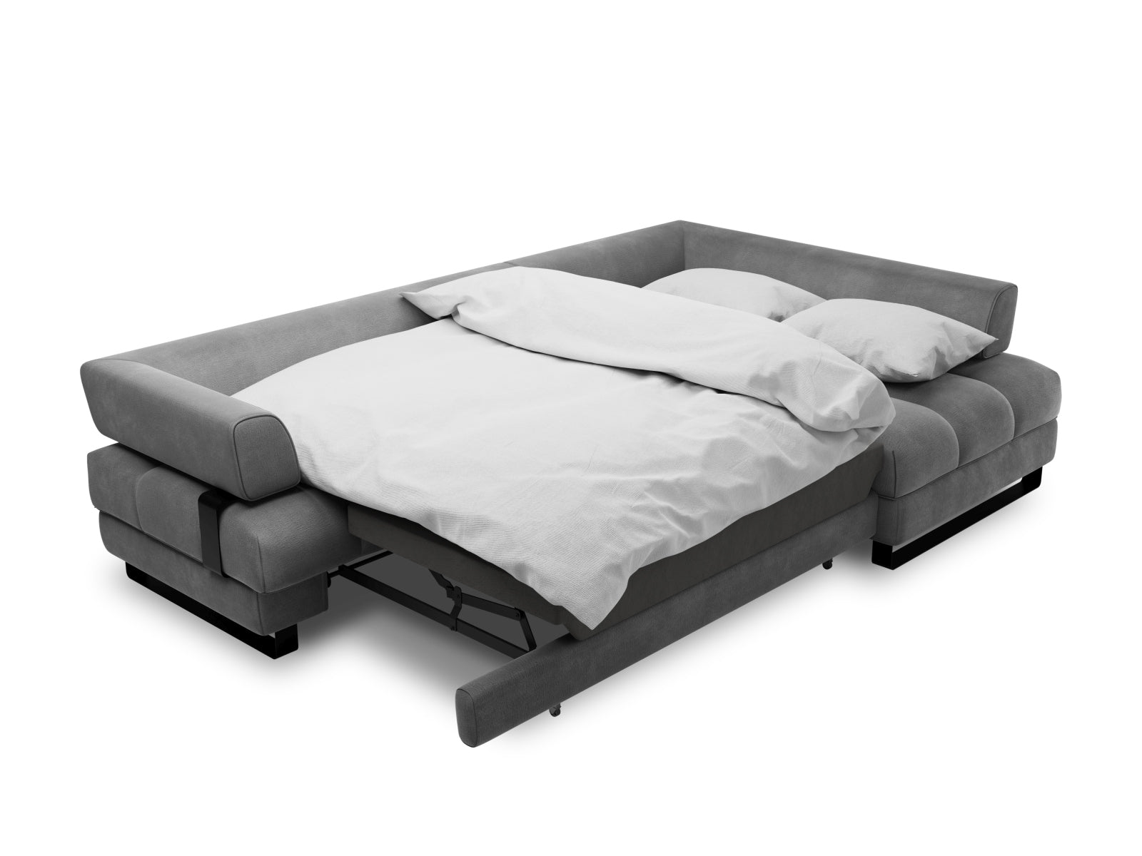 Entdecken Sie das Clinton Velour Ecksofa von Cosmopolitan Design: elegantes 5-Sitzer Sofa mit praktischer Schlaffunktion und grosszügigem Stauraum für Ihr Zuhause!