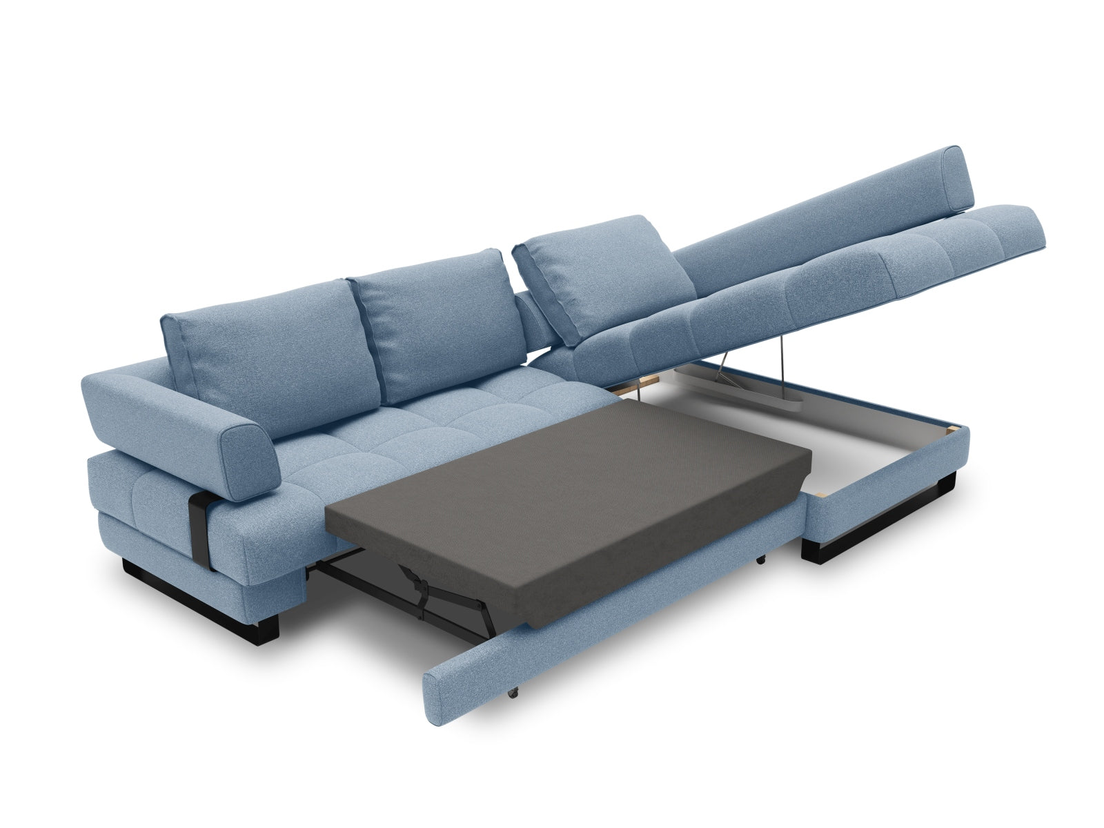 Erleben Sie das Clinton Ecksofa von Cosmopolitan Design: stilvolles 5-Sitzer Sofa mit cleverer Schlaffunktion und viel Stauraum für Ihr Zuhause!