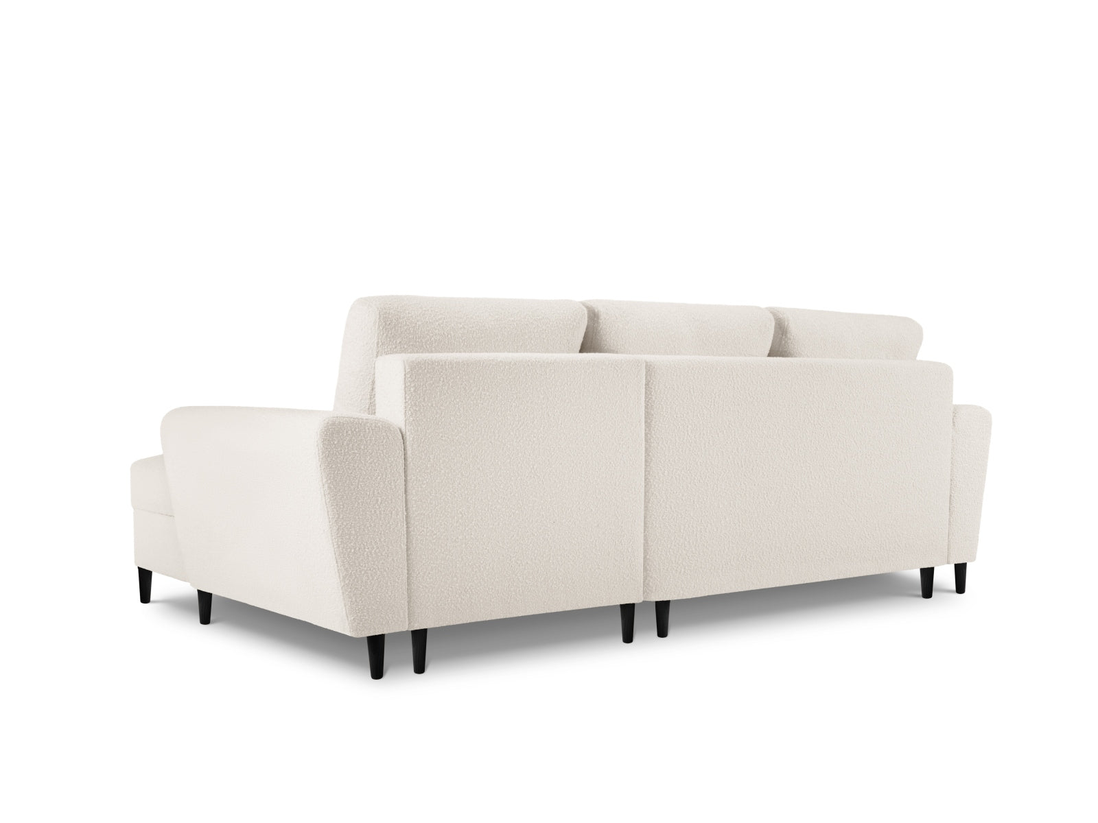 Entdecken Sie das Kyoto Boucle Ecksofa rechts – ein elegantes 4-Sitzer Sofa mit Schlaffunktion und Stauraum, ideal für Komfort und Stil in Ihrem Wohnzimmer.