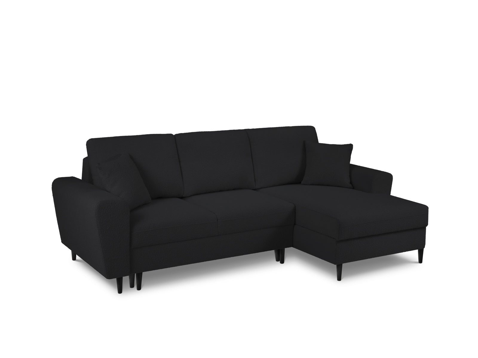 Erleben Sie das Kyoto Boucle Ecksofa rechts – ein stilvolles 4-Sitzer Sofa mit praktischer Schlaffunktion und Stauraum für Ihr modernes Zuhause.