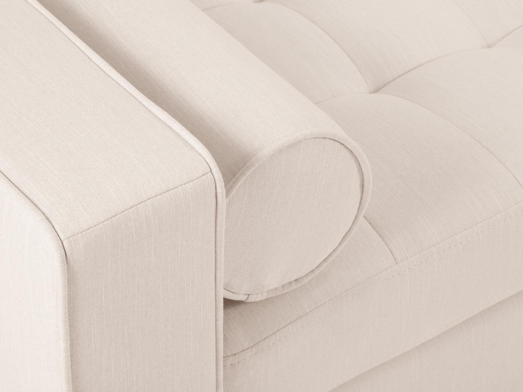 Elegantes 5-Sitzer Ecksofa Aspen in Beige, rechtsseitig, mit praktischer Schlaffunktion und Stauraum für modernen Komfort.