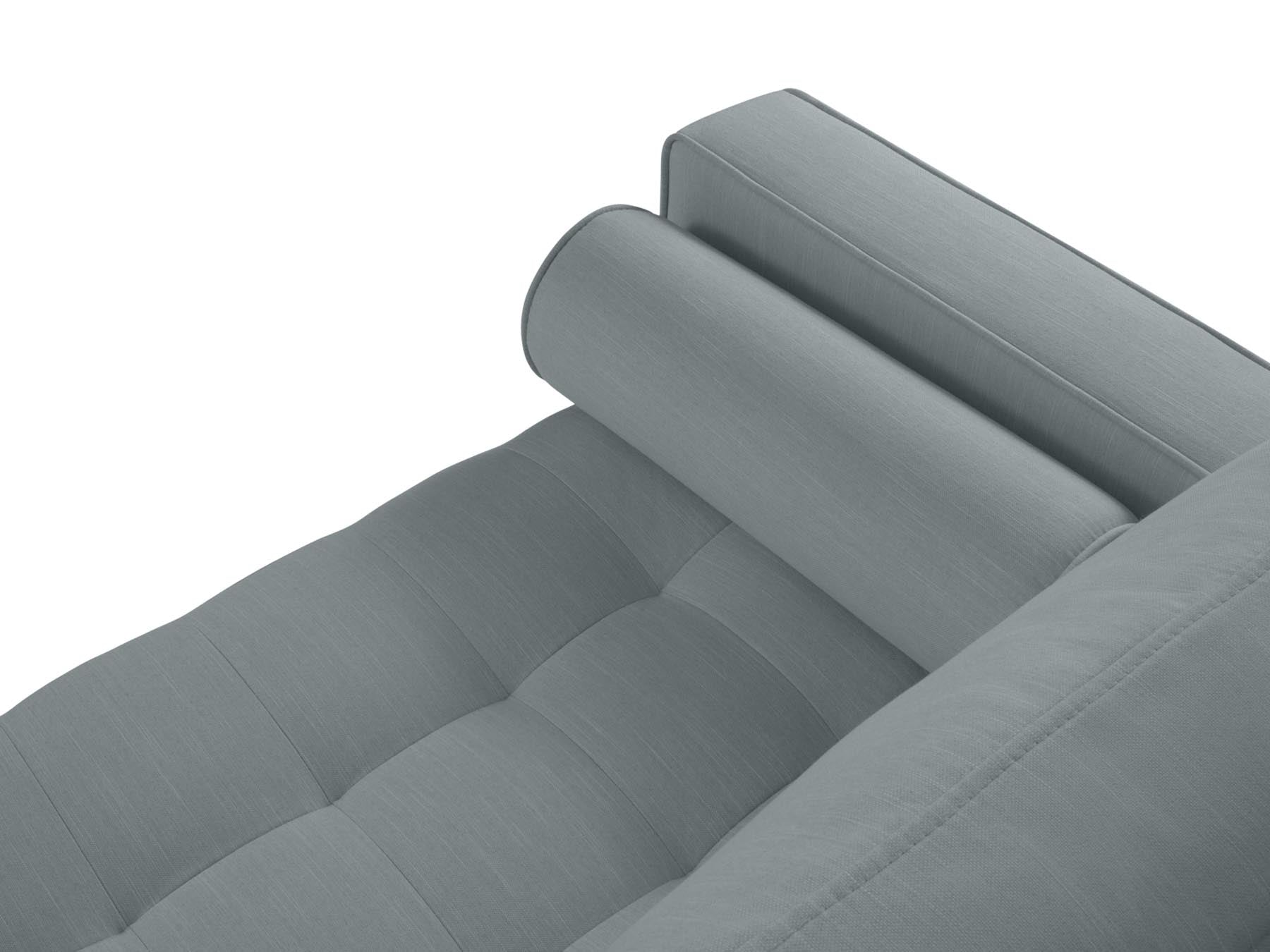 Modernes Ecksofa Aspen in Blau-Melva, 5-Sitzer, rechts, bietet komfortable Schlaffunktion und cleveren Stauraum für Ihr Zuhause.