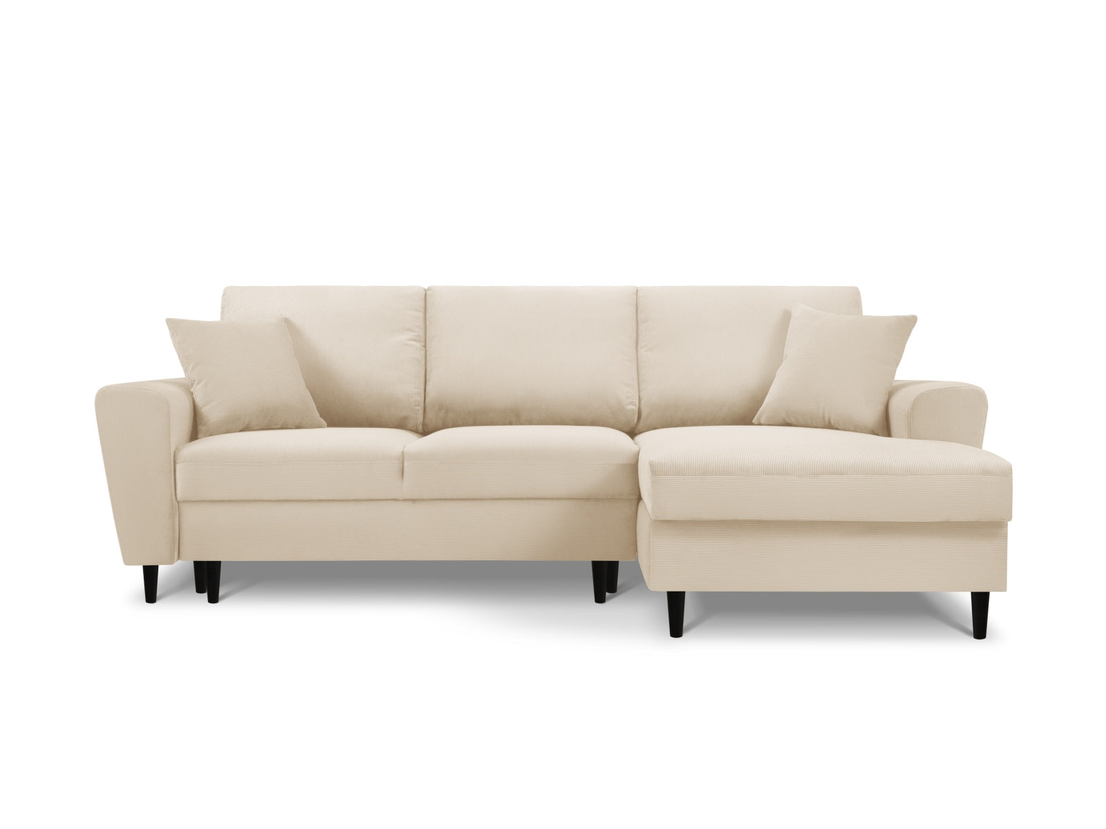 Beige Kyoto Ecksofa mit Schlaffunktion und Stauraum, 4-Sitzer, 145 cm, stilvolles Design von Cosmopolitan für Ihr Zuhause.
