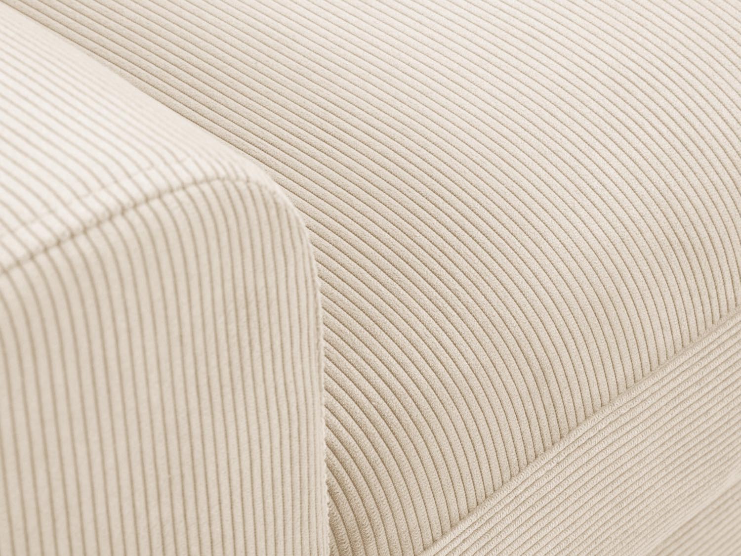 Modernes Kyoto Ecksofa in sanftem Beige, 4-Sitzer mit praktischer Schlaffunktion und Stauraum, perfekt für gemütliche Abende.