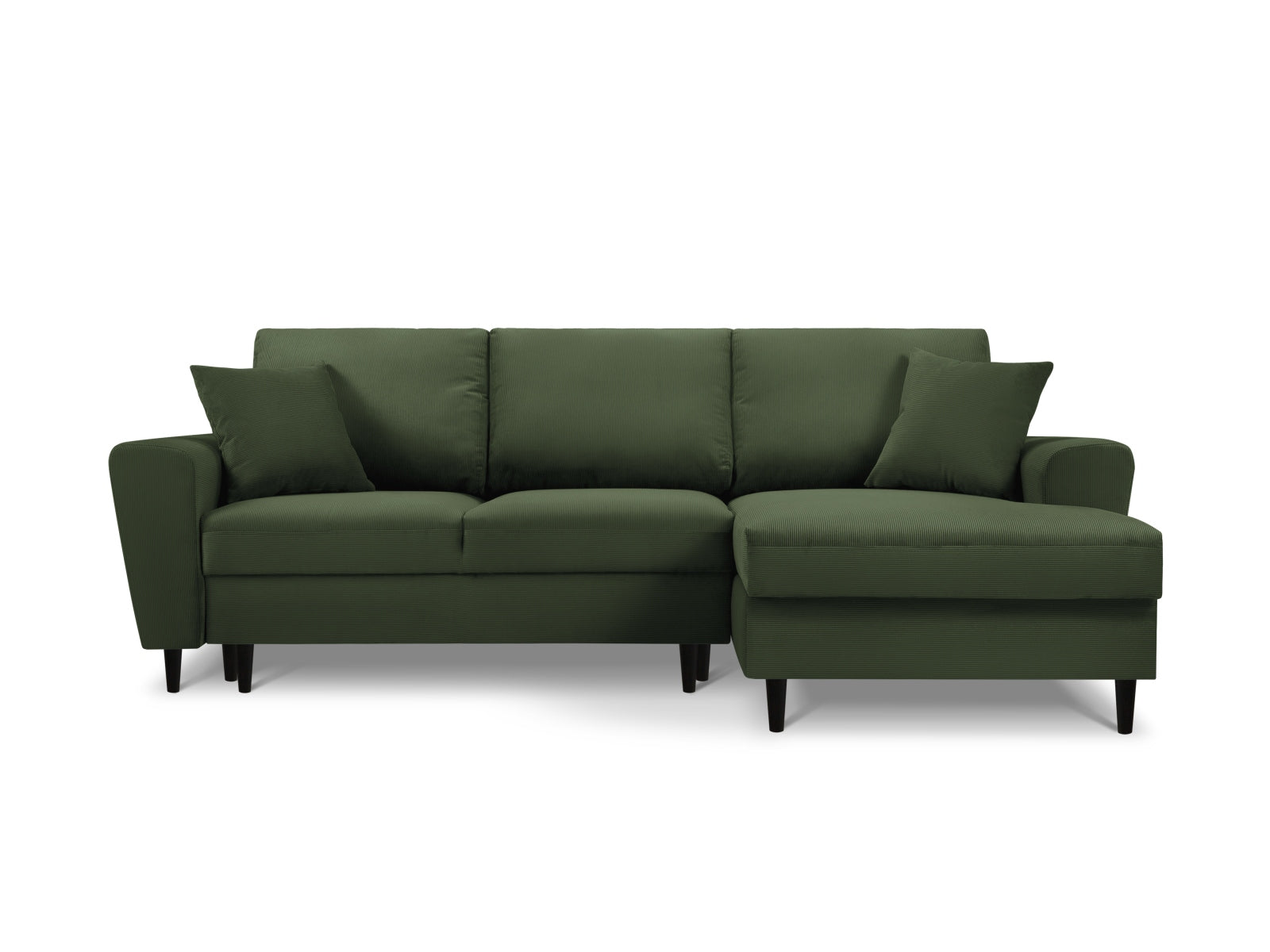 Stylisches Kyoto Ecksofa in Bottle Green-Fjord, 4-Sitzer mit Schlaffunktion und Stauraum, ideal für modernes Wohnen.