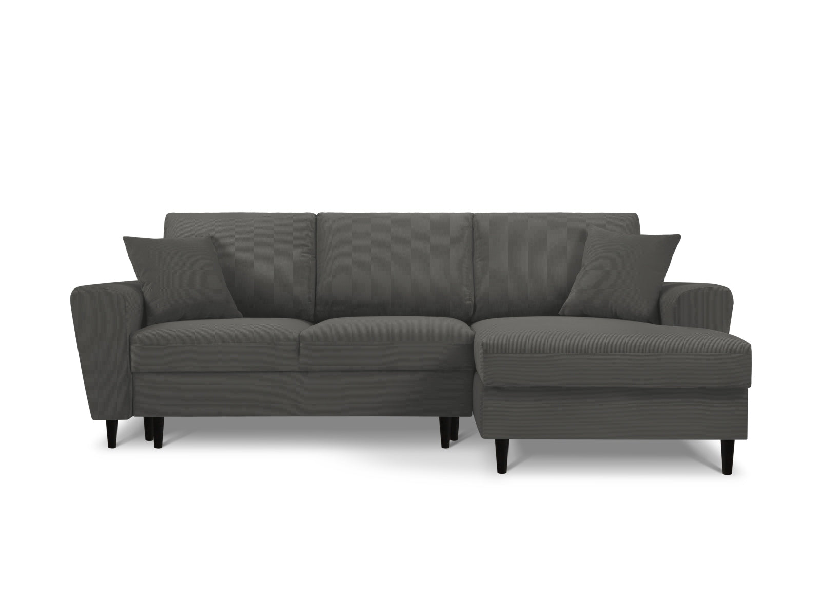 Stylisches Kyoto Ecksofa in Grau mit Schlaffunktion und Stauraum, ideal für moderne Wohnräume und Gästeübernachtungen.
