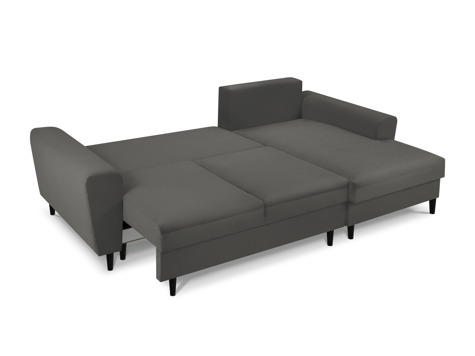 Stylisches Kyoto Ecksofa in elegantem Grau, 4-Sitzer mit praktischer Schlaffunktion und Stauraum, perfekt für vielseitige Wohnräume.