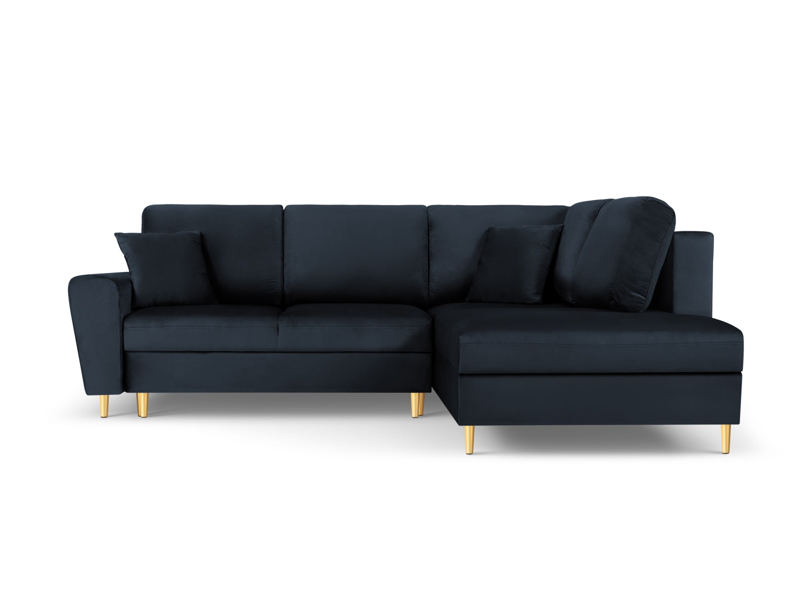 Erleben Sie das Kyoto Velour Ecksofa rechts: elegantes 5-Sitzer Sofa mit Schlaffunktion und Stauraum, ideal für modernes Wohnen!