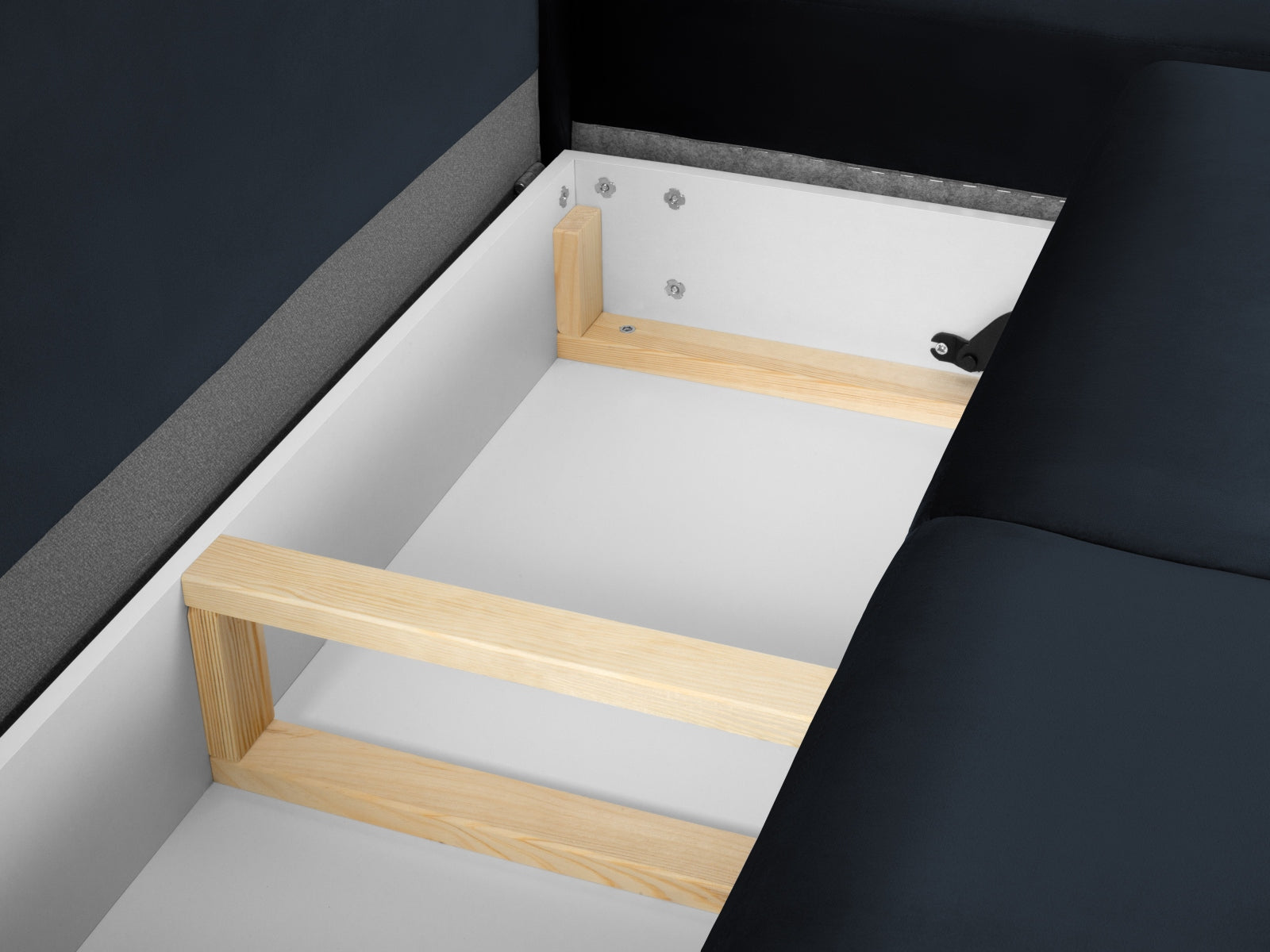 Entdecken Sie das Kyoto Velour Ecksofa rechts: stilvolles 5-Sitzer Sofa mit praktischer Schlaffunktion und Stauraumbox für Ihr Zuhause!