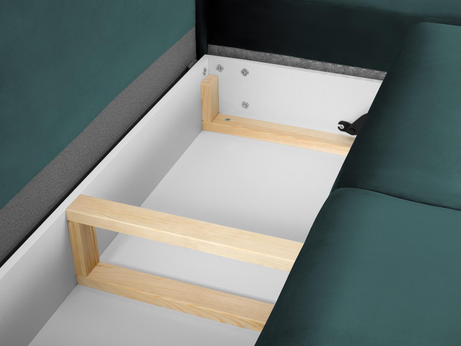 Entdecken Sie das Kyoto Velour Ecksofa rechts: stilvolles 5-Sitzer Sofa mit praktischer Schlaffunktion und Stauraumbox für Ihr Zuhause!