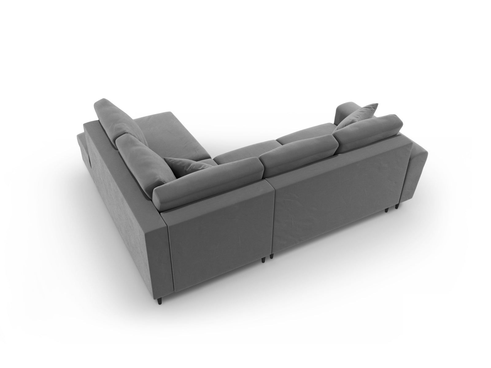 Erleben Sie das Kyoto Velour Ecksofa rechts: elegantes 5-Sitzer Sofa mit Schlaffunktion und Stauraum, ideal für modernes Wohnen!