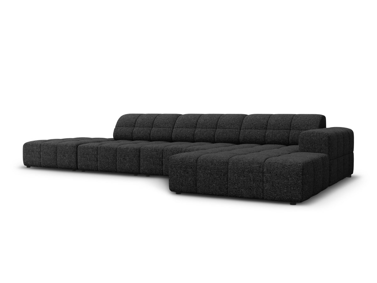 Chicago Ecksofa rechts 5 Sitzer 166cm in Black-Haga präsentiert im Onlineshop von KAQTU Design AG. L-Sofa rechts ist von Cosmopolitan Design