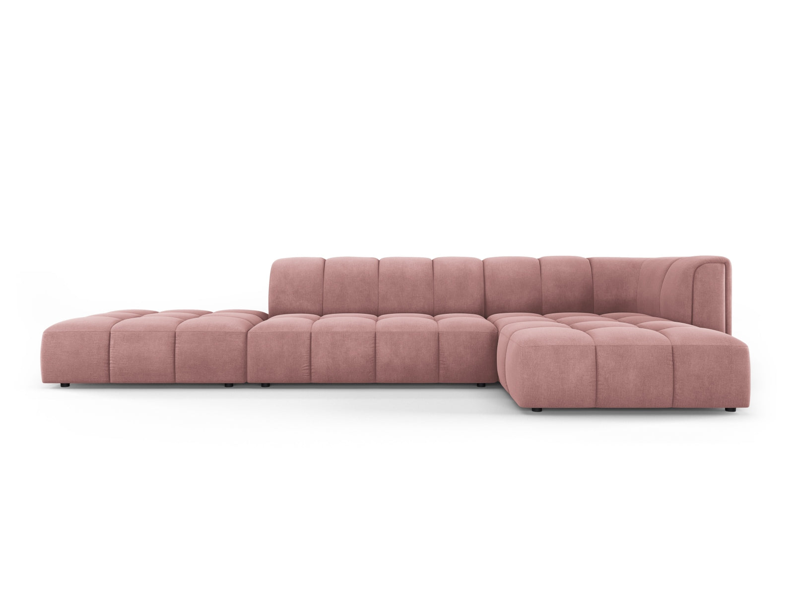 Elegantes 5-Sitzer Ecksofa Moritz in strahlendem Pink, perfekt für stilvolle Wohnzimmer. Komfort und modernes Design vereint von Cosmopolitan Design.