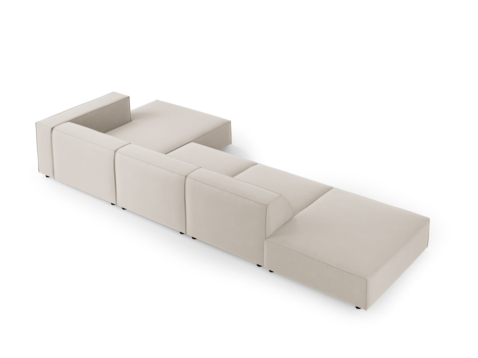 Entdecken Sie das stilvolle Arendal Velour Ecksofa rechts 5 Sitzer von Cosmopolitan Design – ideal für modernes Wohnen und gemütliche Abende.