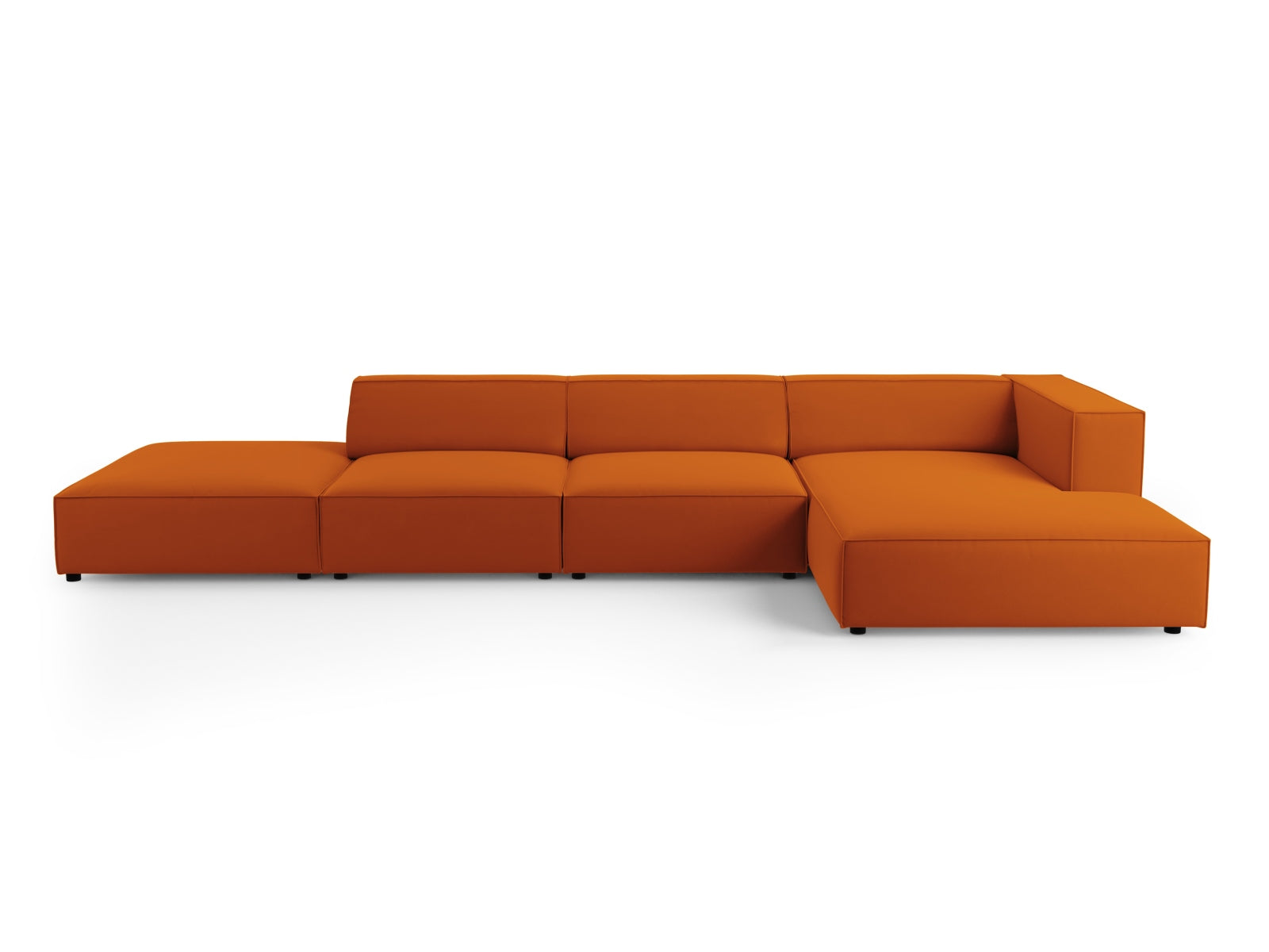 Arendal Velour Ecksofa rechts 5 Sitzer in Terracotta präsentiert im Onlineshop von KAQTU Design AG. Ecksofa rechts ist von Cosmopolitan Design