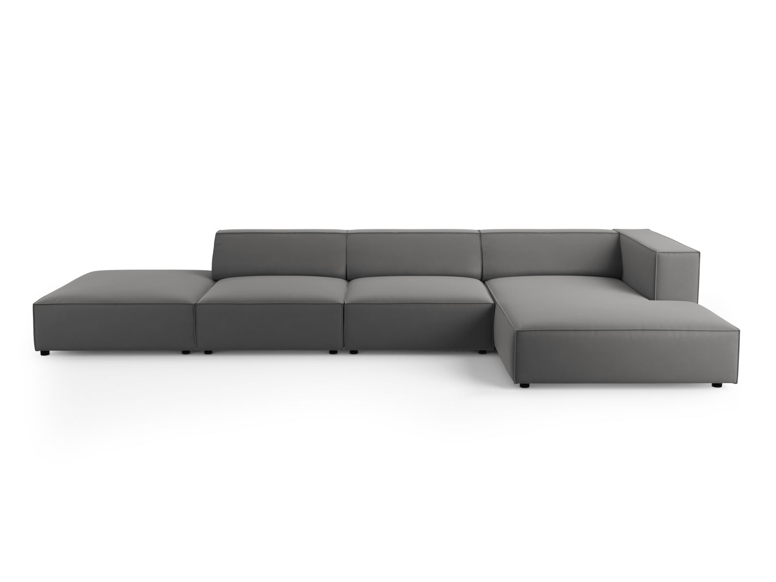 Arendal Velour Ecksofa rechts 5 Sitzer in Warm grey präsentiert im Onlineshop von KAQTU Design AG. Ecksofa rechts ist von Cosmopolitan Design