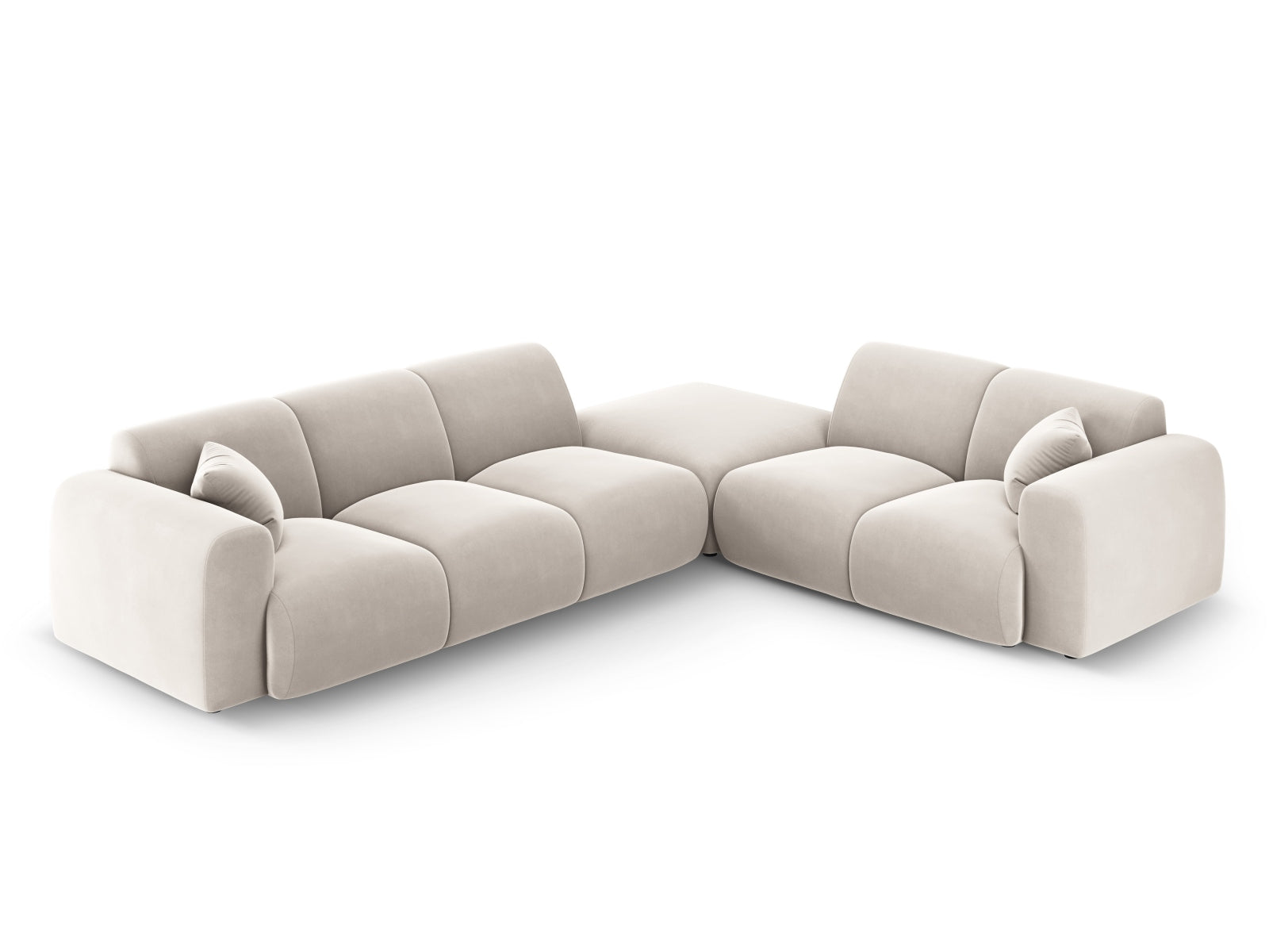 Nolio Velour Ecksofa rechts 4 Sitzer 250cm in Light Beige-Casino präsentiert im Onlineshop von KAQTU Design AG. Ecksofa rechts ist von Cosmopolitan Design
