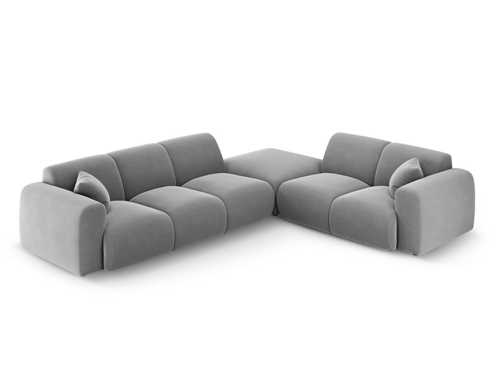 Nolio Velour Ecksofa rechts 4 Sitzer 250cm in Light Grey-Casino präsentiert im Onlineshop von KAQTU Design AG. Ecksofa rechts ist von Cosmopolitan Design