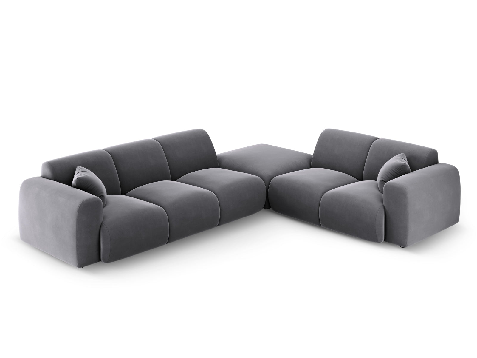 Nolio Velour Ecksofa rechts 4 Sitzer 250cm in Dark Grey-Casino präsentiert im Onlineshop von KAQTU Design AG. Ecksofa rechts ist von Cosmopolitan Design