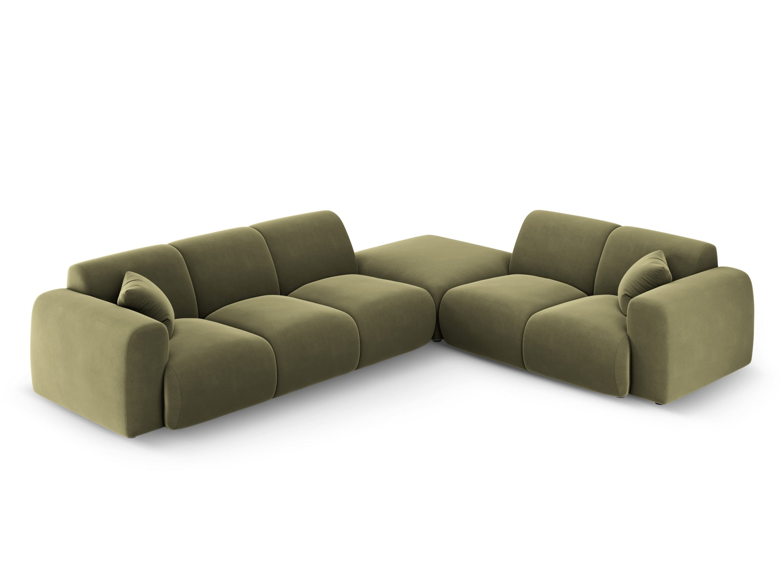 Nolio Velour Ecksofa rechts 4 Sitzer 250cm in Light Green präsentiert im Onlineshop von KAQTU Design AG. Ecksofa rechts ist von Cosmopolitan Design