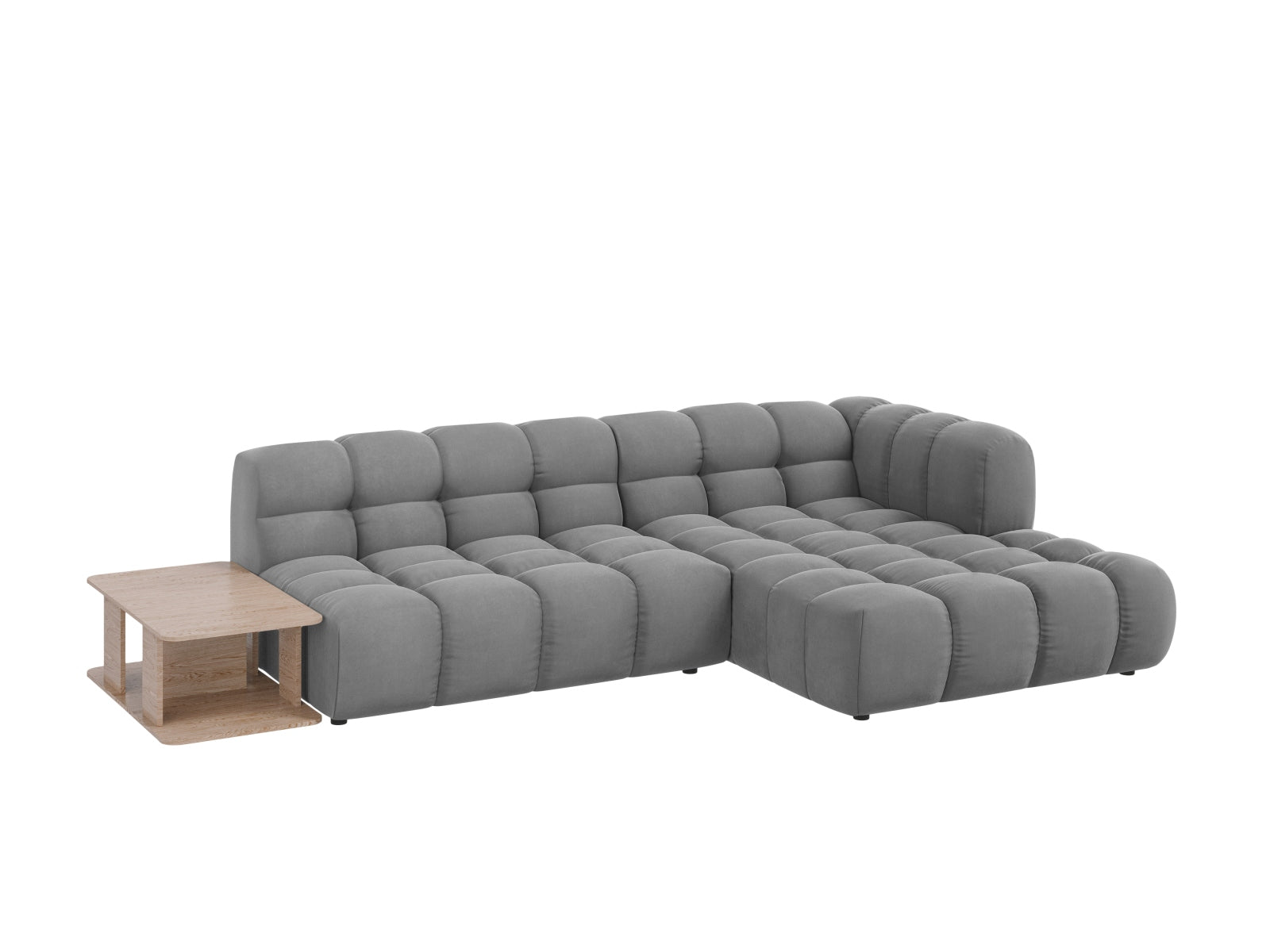 Entdecken Sie das stilvolle Sky Velour Ecksofa rechts 4 Sitzer in 162 cm, ideal für modernes Wohnen. Komfortabel, modular und pflegeleicht!