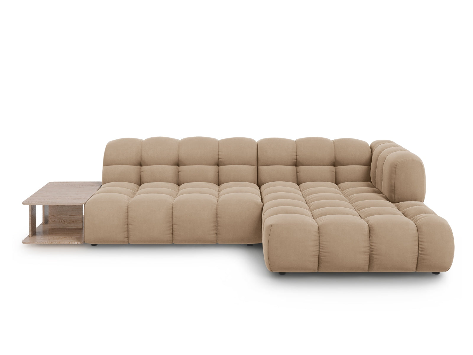 Sky Velour modulares Ecksofa rechts 4 Sitzer 162cm in Sand präsentiert im Onlineshop von KAQTU Design AG. Ecksofa rechts ist von Cosmopolitan Design