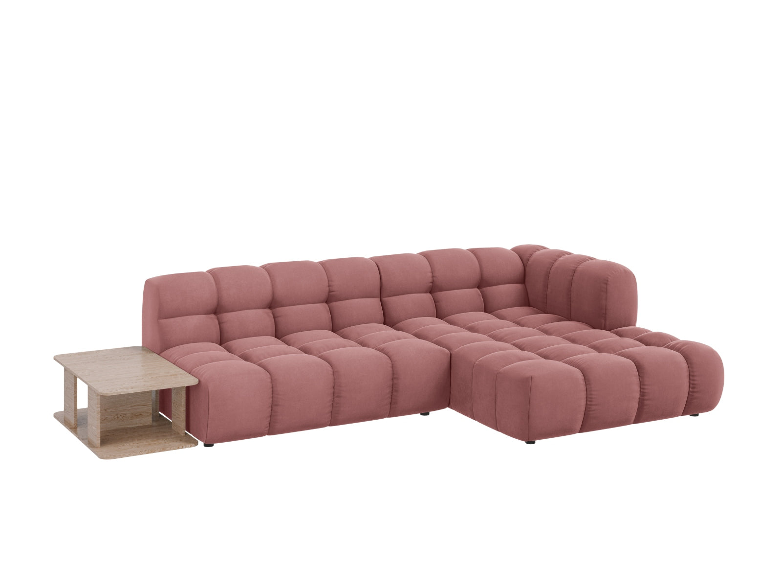 Entdecken Sie das stilvolle Sky Velour Ecksofa rechts 4 Sitzer von Cosmopolitan Design – Komfort und Eleganz für Ihr Wohnzimmer!