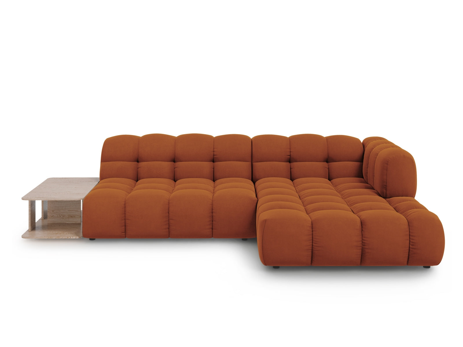 Elegantes modulares Ecksofa in Sky Velour, rechte Variante, ideal für moderne Wohnräume und gemütliche Zusammenkünfte.