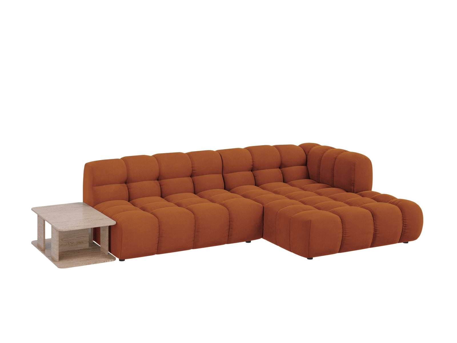 Entdecken Sie das stilvolle Sky Velour Ecksofa rechts 4 Sitzer von Cosmopolitan Design – Komfort und Eleganz für Ihr Wohnzimmer!