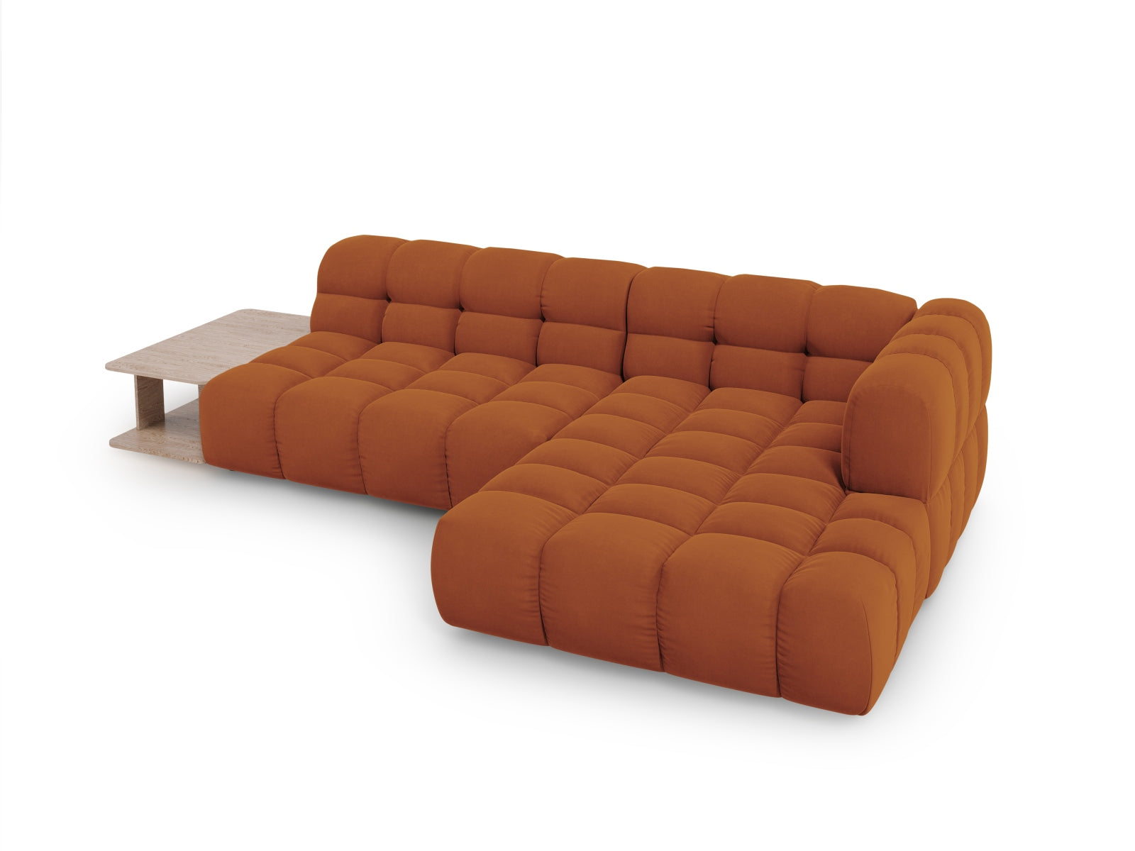 Erleben Sie das Sky Velour Ecksofa rechts 4 Sitzer von Cosmopolitan Design – ein modulares Möbelstück, das Stil und Komfort vereint!